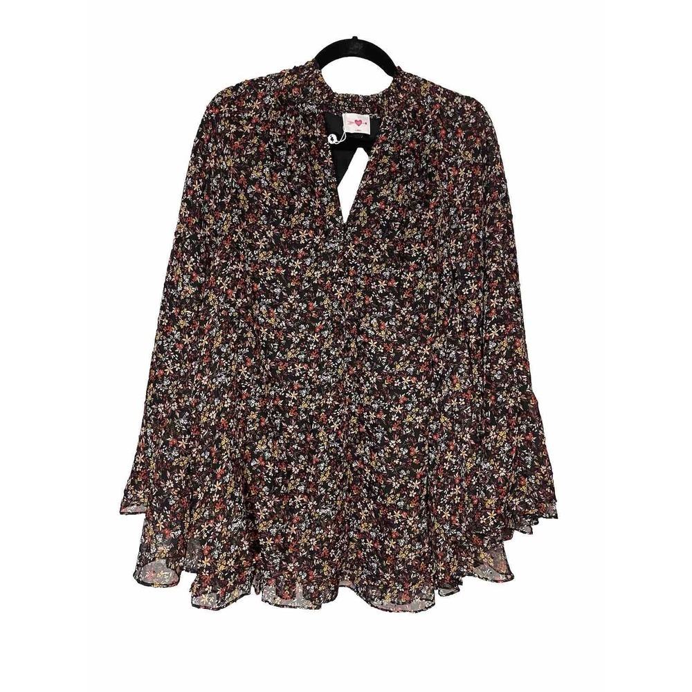 Buddy Love Jasmine Tunic Ditsy Floral Bell‎ Sleeve Size XS